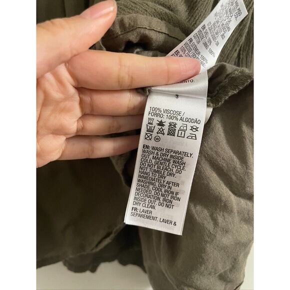 Roxy Dress Women’s Large Mini Beach Olive Green Sleeveless Relaxed Fit Surf - Picture 11 of 11